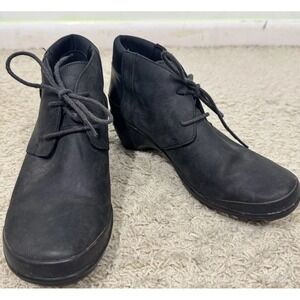 Merrell Veranda Ankle Boots Womens 8M Black Leather Lace‎ Up Comfort Booties